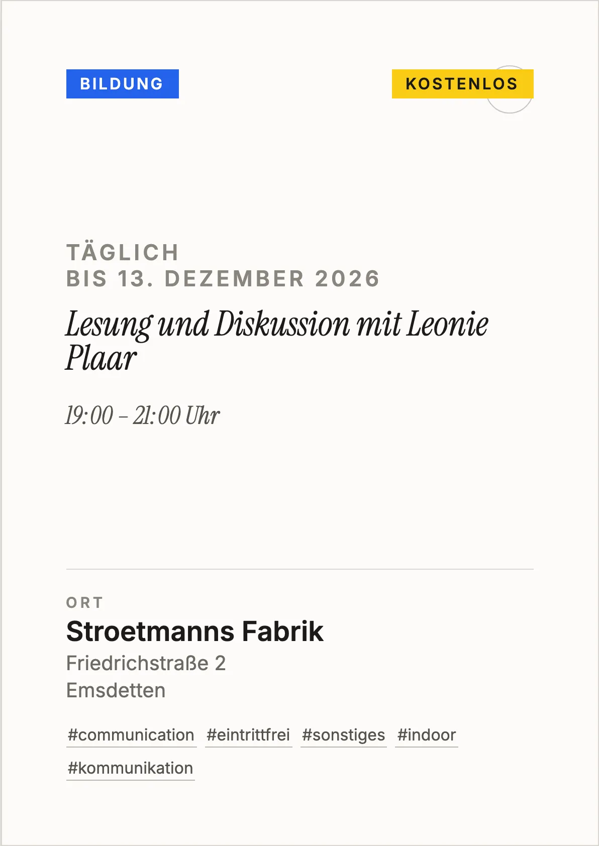 Veranstaltungsflyer