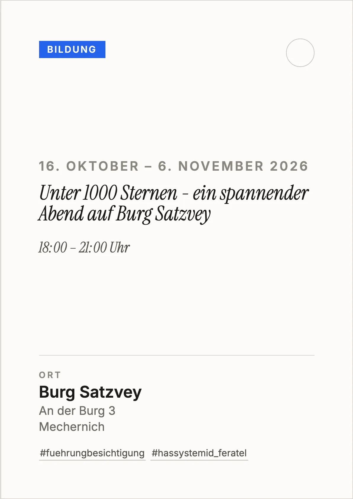 Veranstaltungsflyer