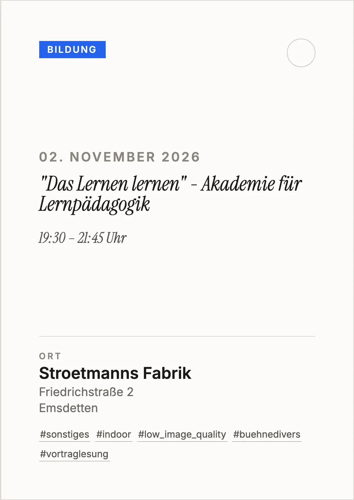 Veranstaltungsflyer