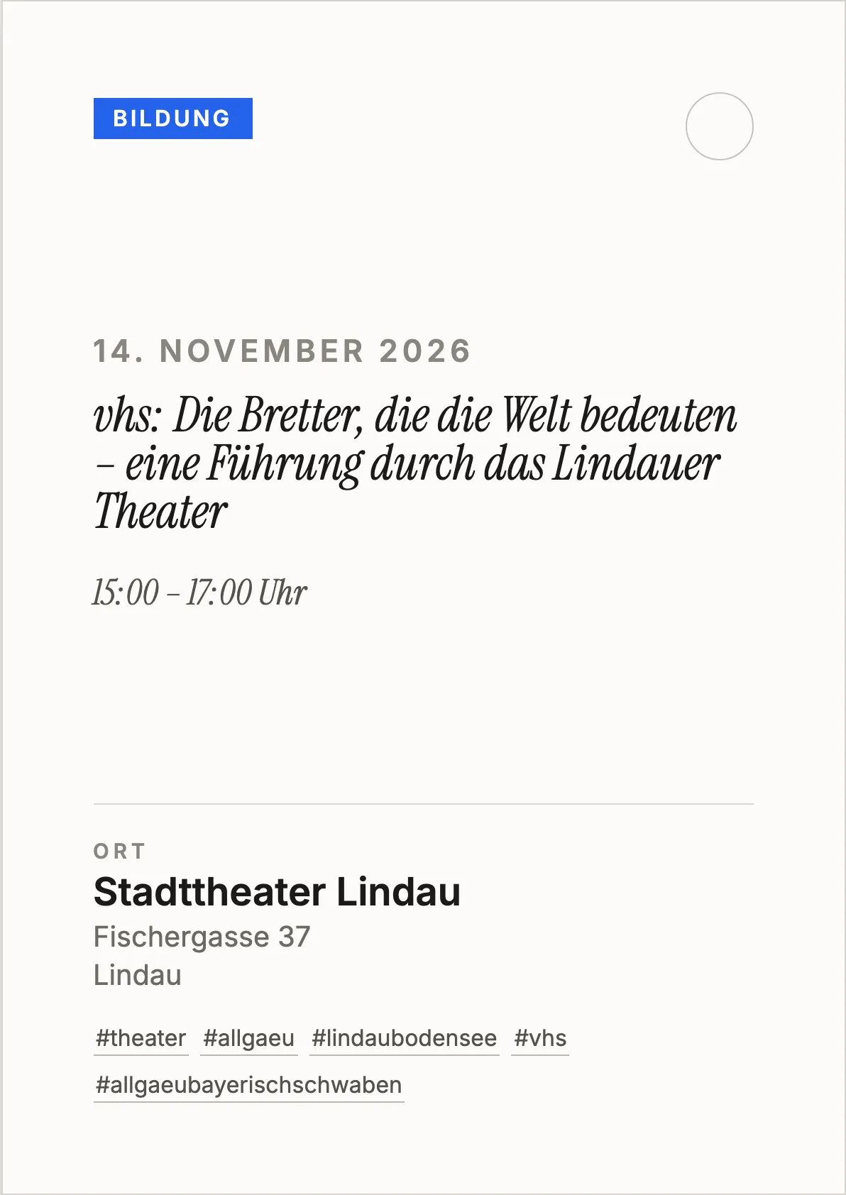 Veranstaltungsflyer
