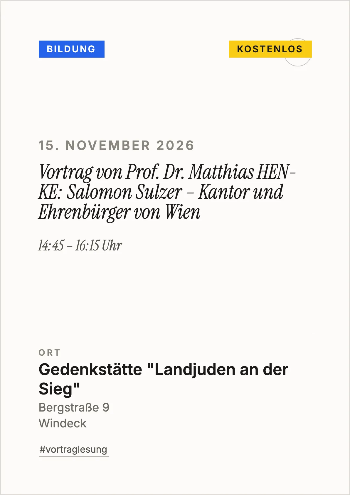 Veranstaltungsflyer
