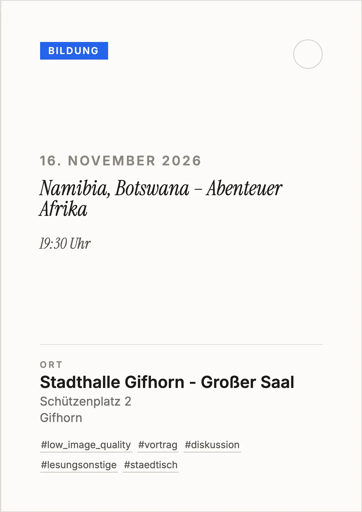 Veranstaltungsflyer