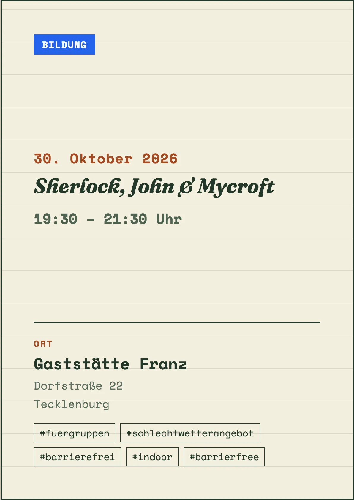 Veranstaltungsflyer