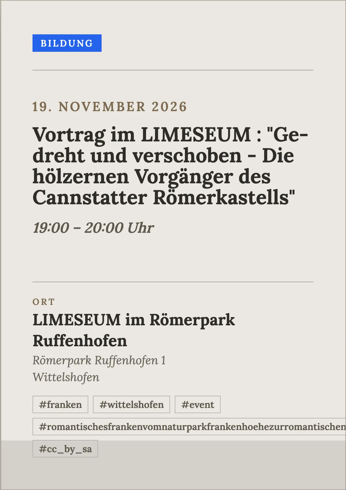 Veranstaltungsflyer