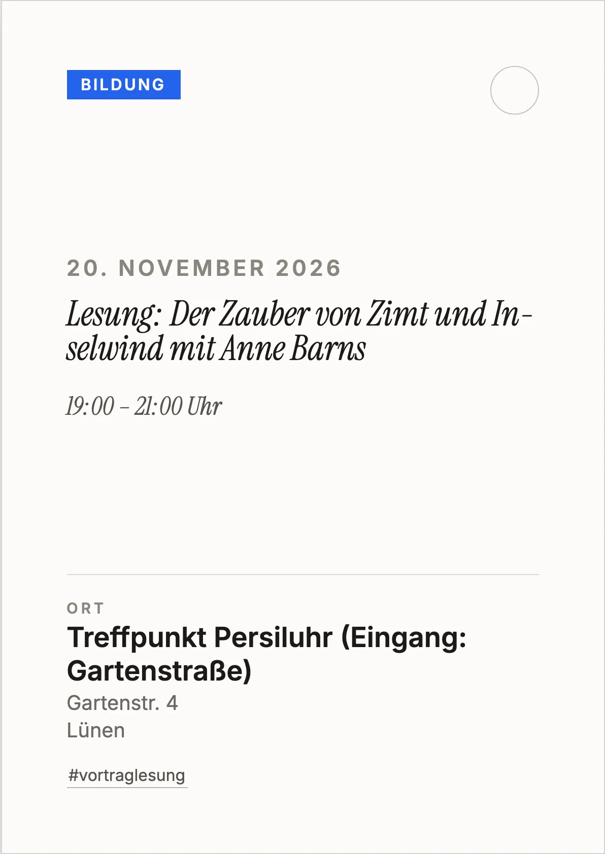 Veranstaltungsflyer