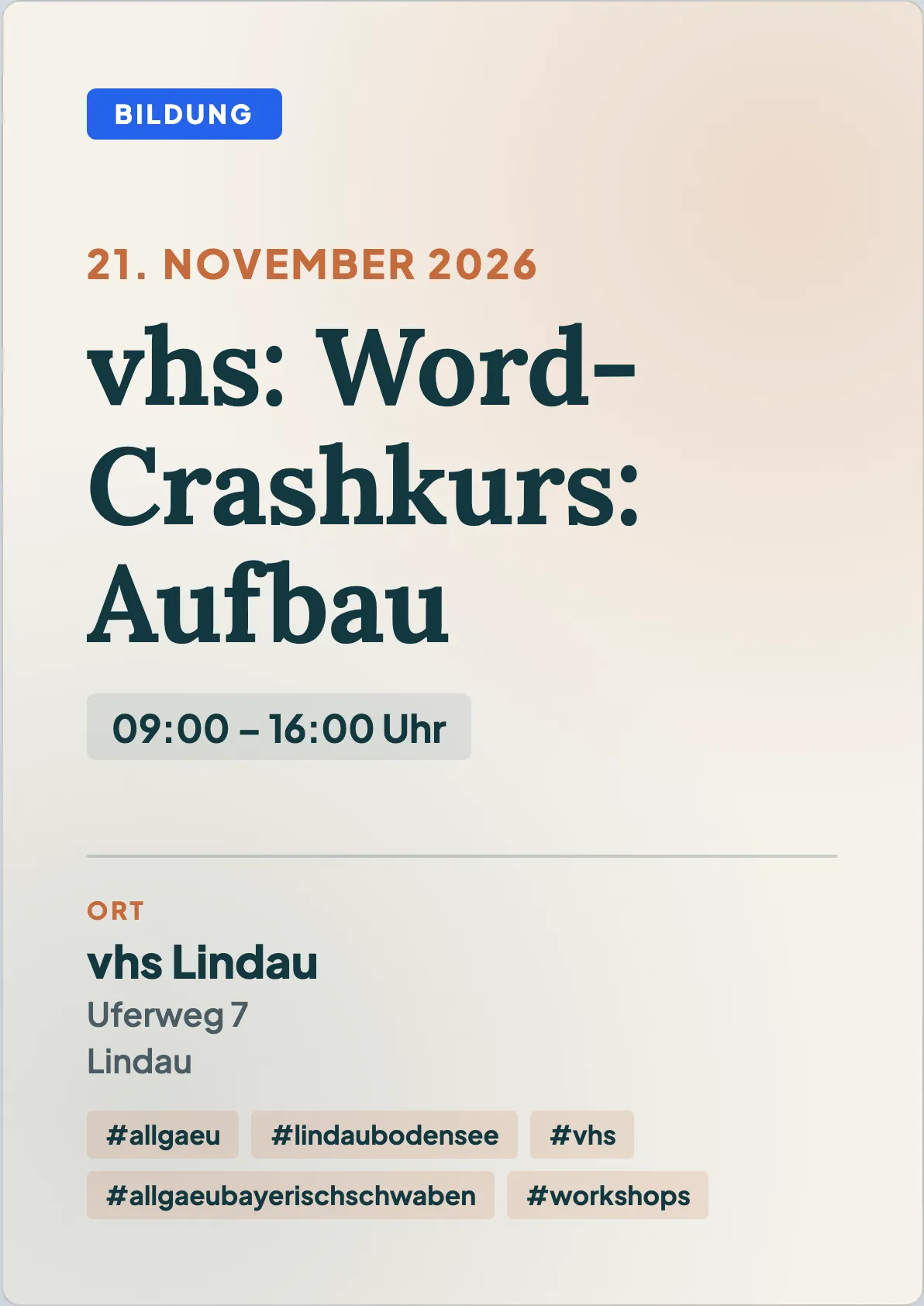 Veranstaltungsflyer