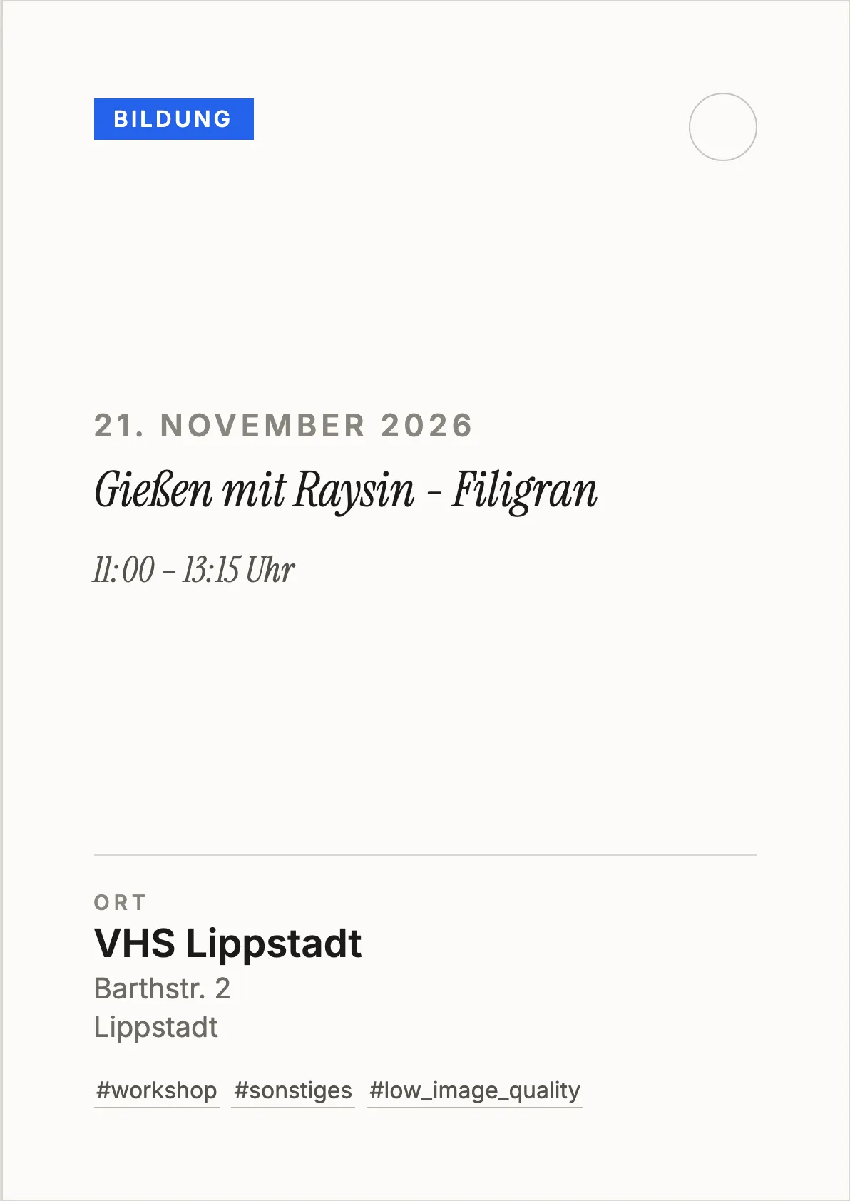 Veranstaltungsflyer