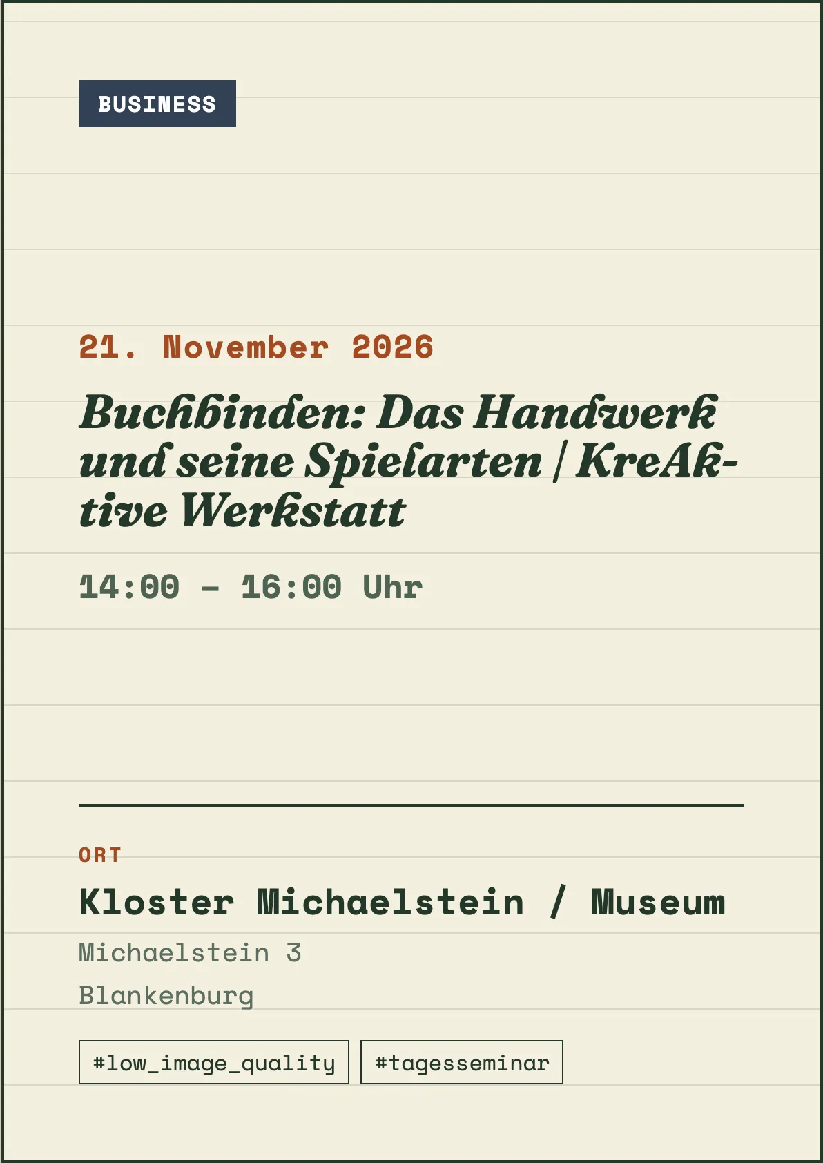 Veranstaltungsflyer
