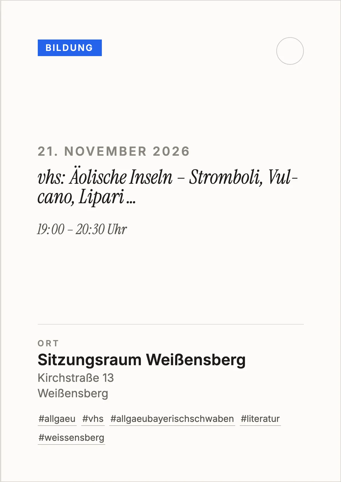 Veranstaltungsflyer