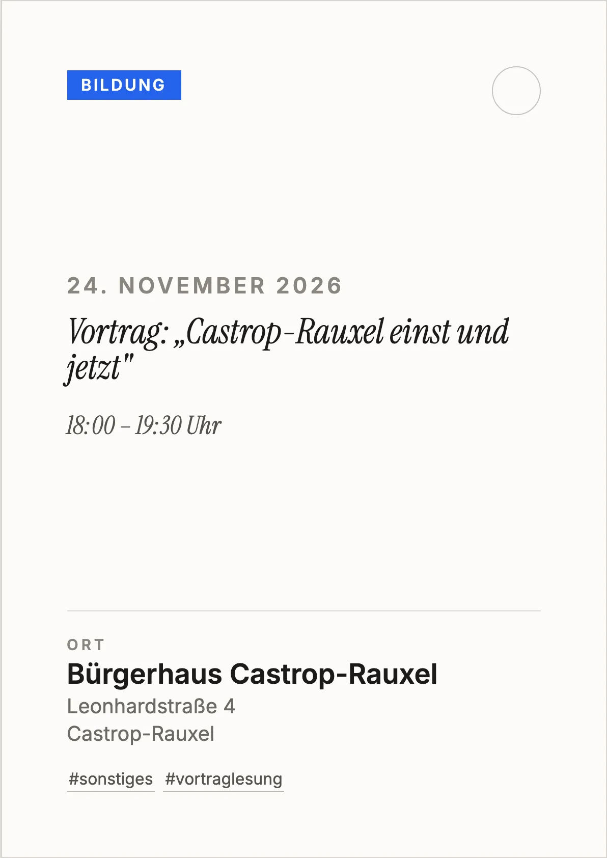 Veranstaltungsflyer