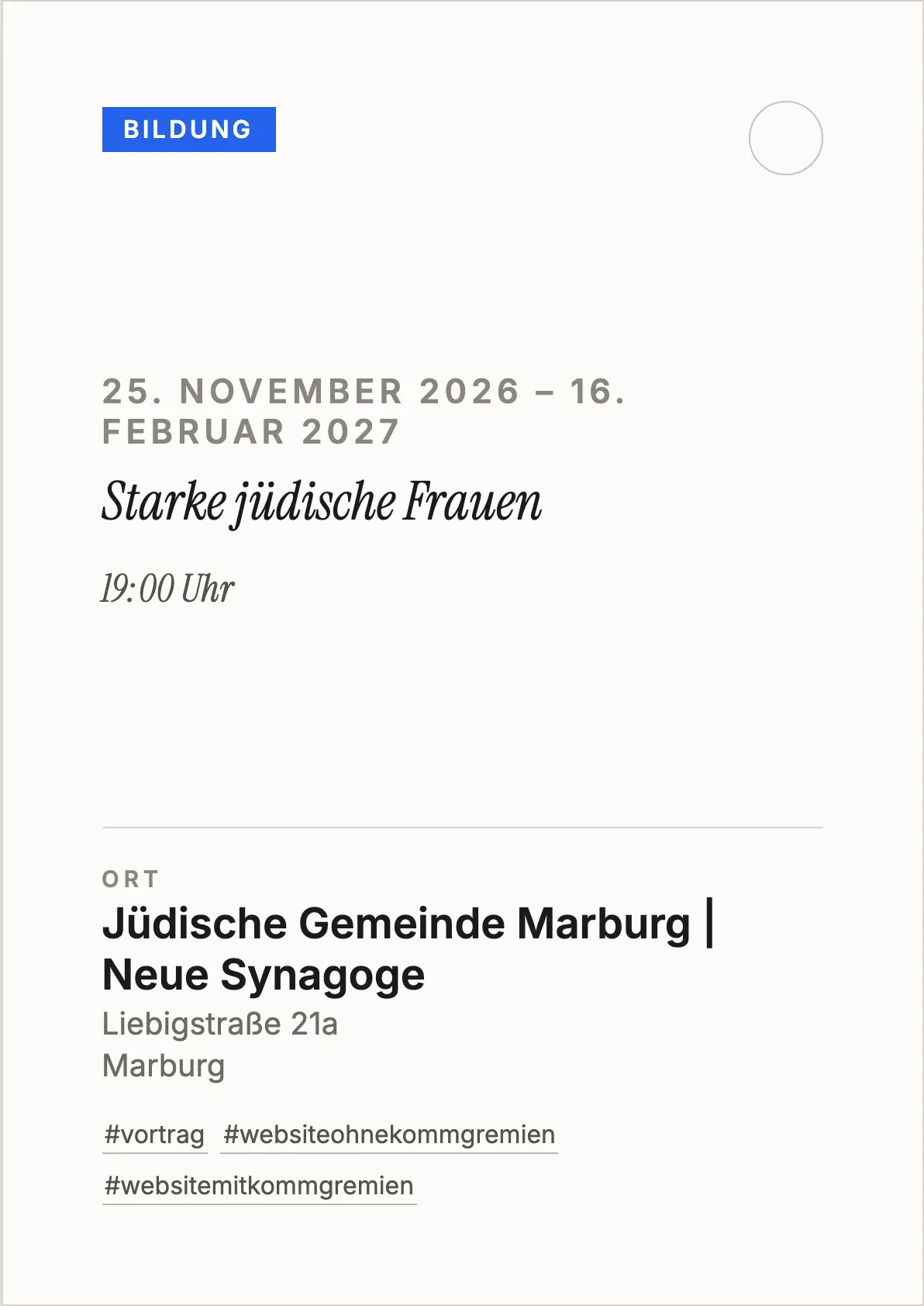 Veranstaltungsflyer