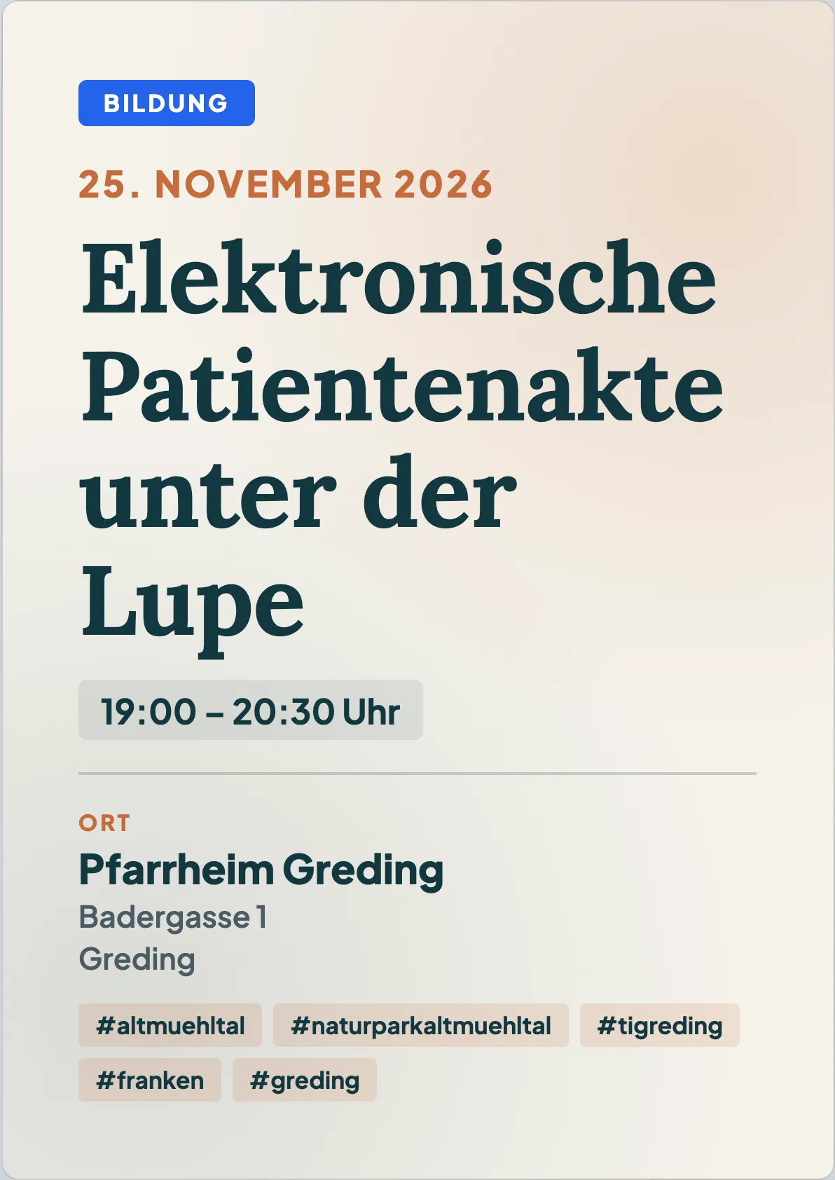 Veranstaltungsflyer
