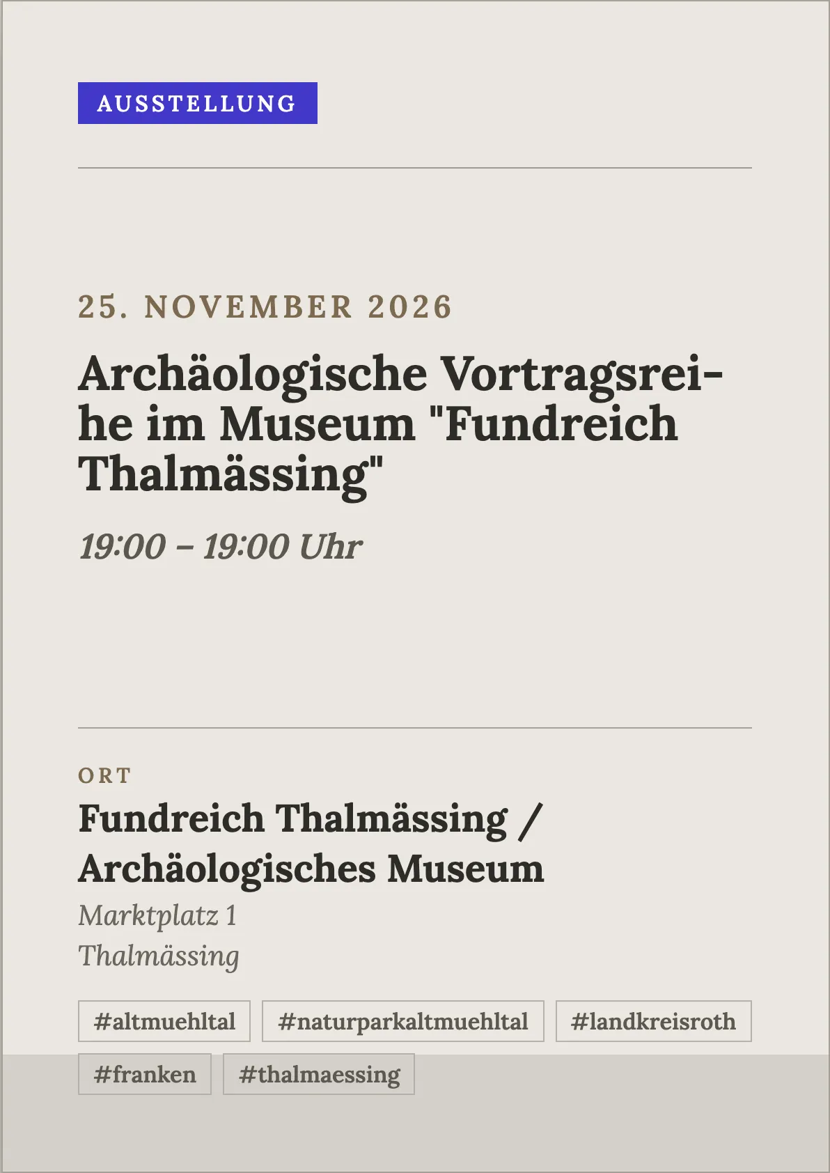 Veranstaltungsflyer