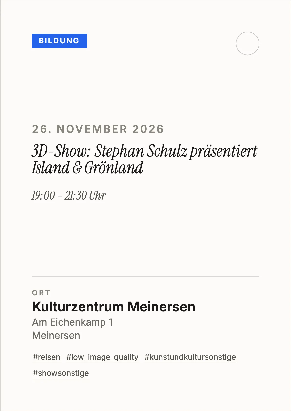 Veranstaltungsflyer
