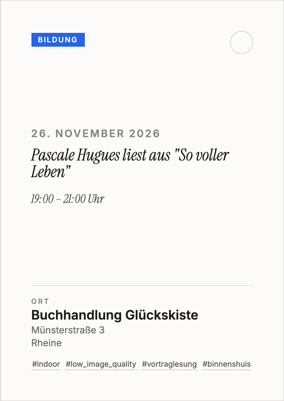 Veranstaltungsflyer