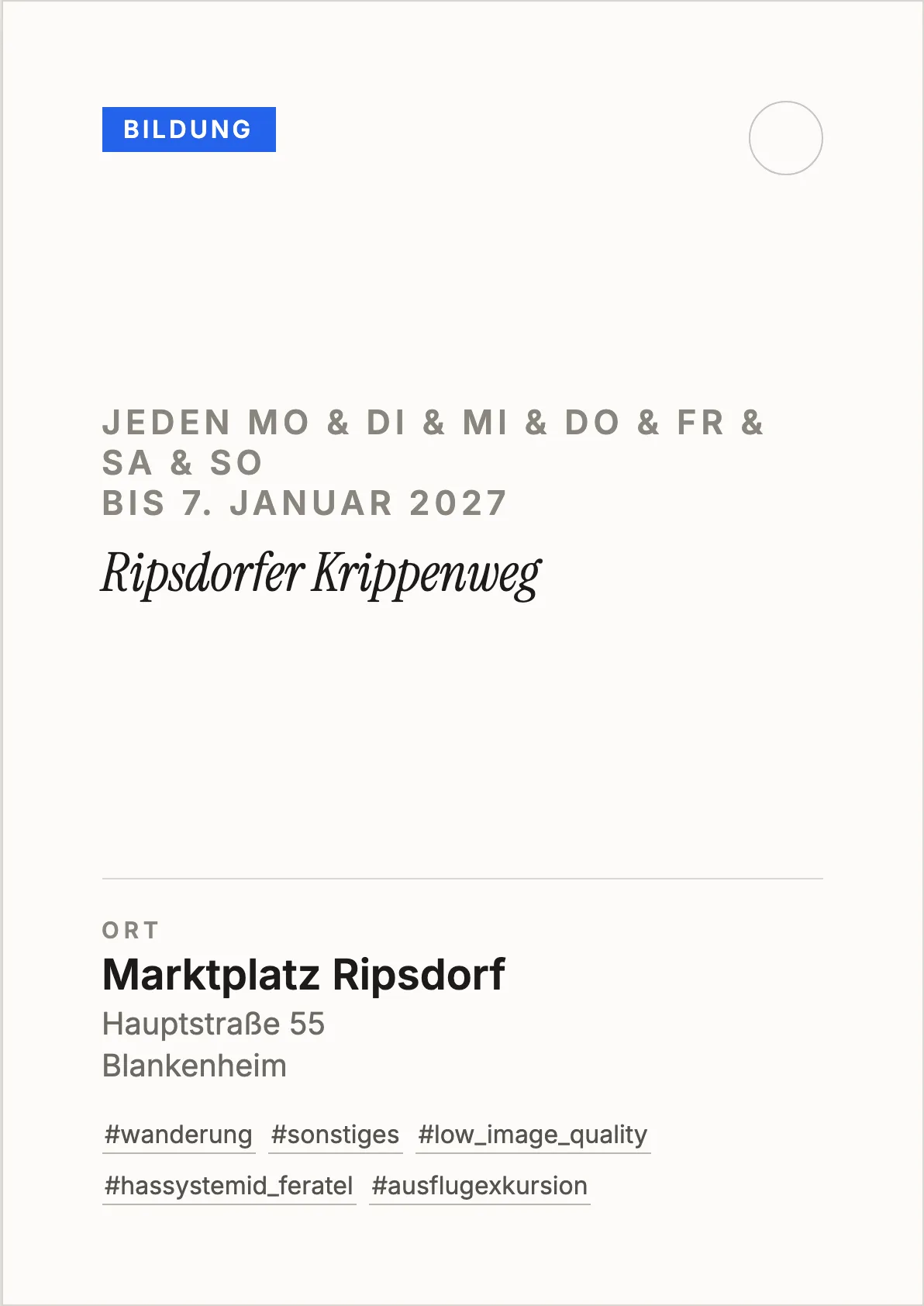 Veranstaltungsflyer