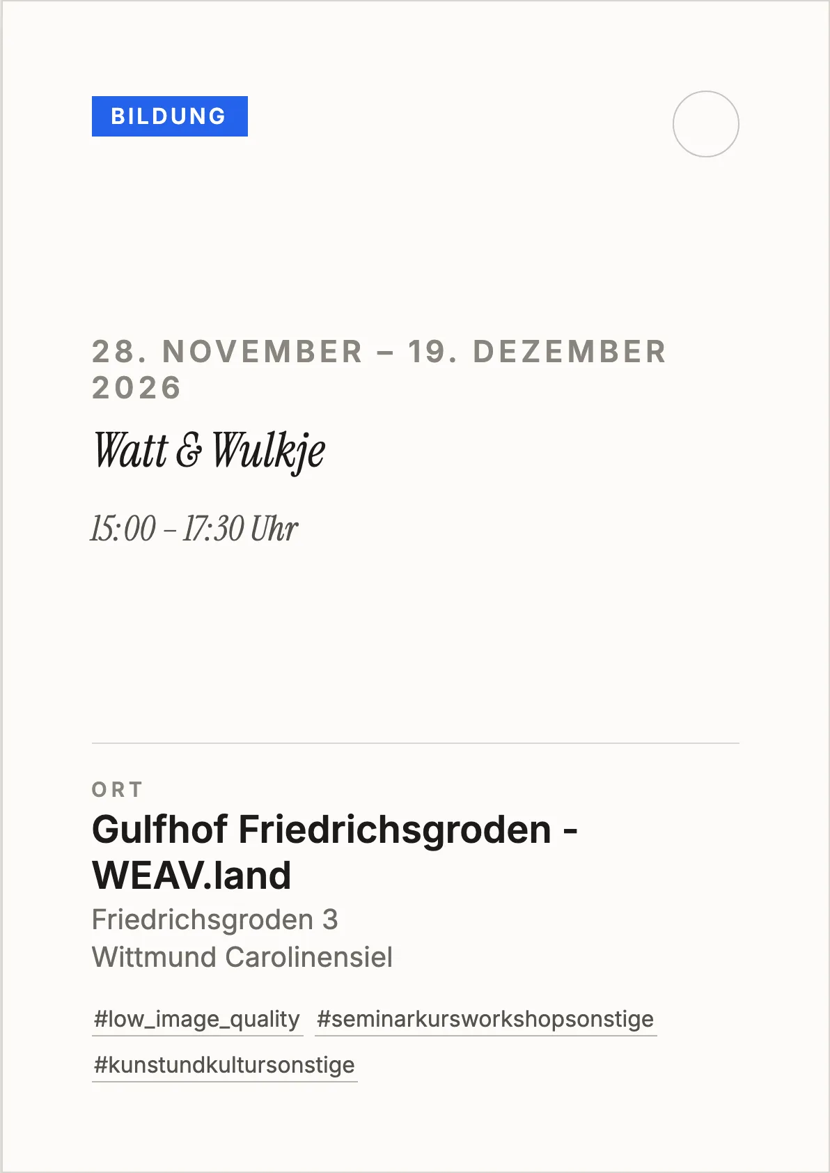 Veranstaltungsflyer