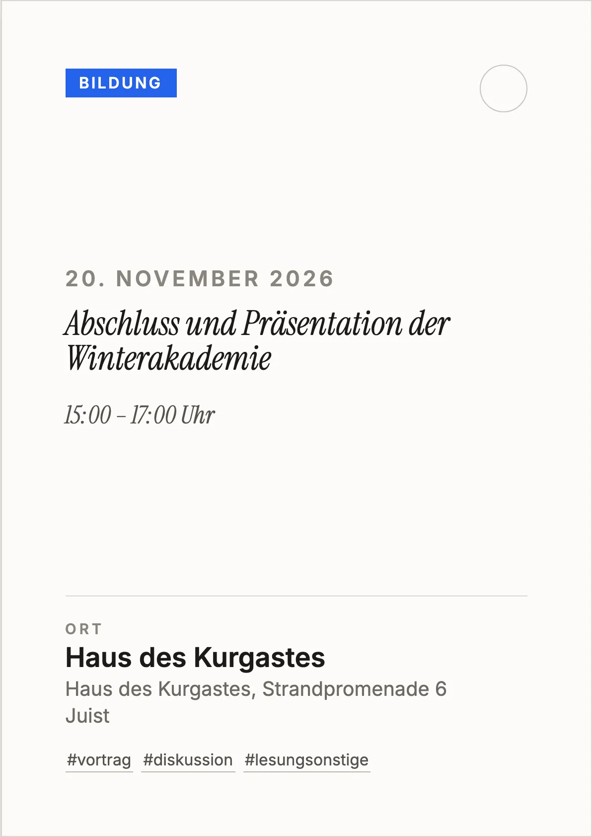 Veranstaltungsflyer