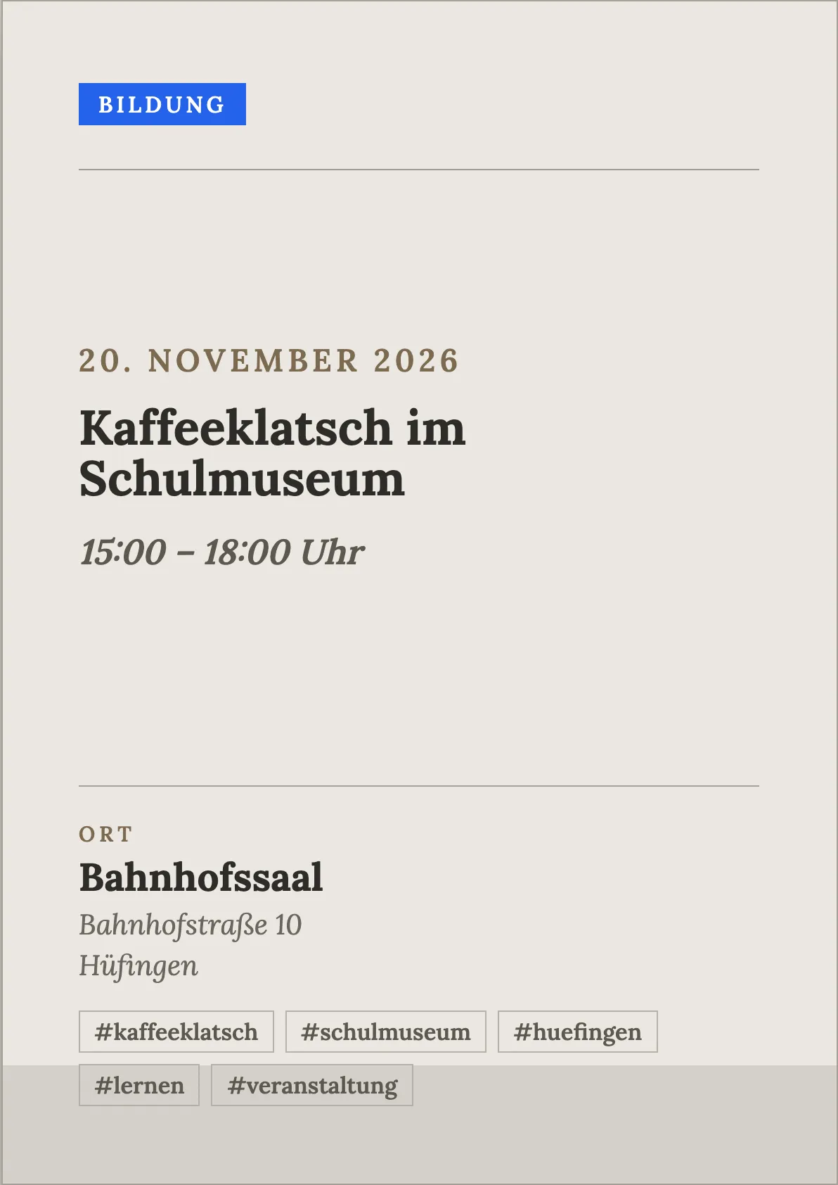 Veranstaltungsflyer