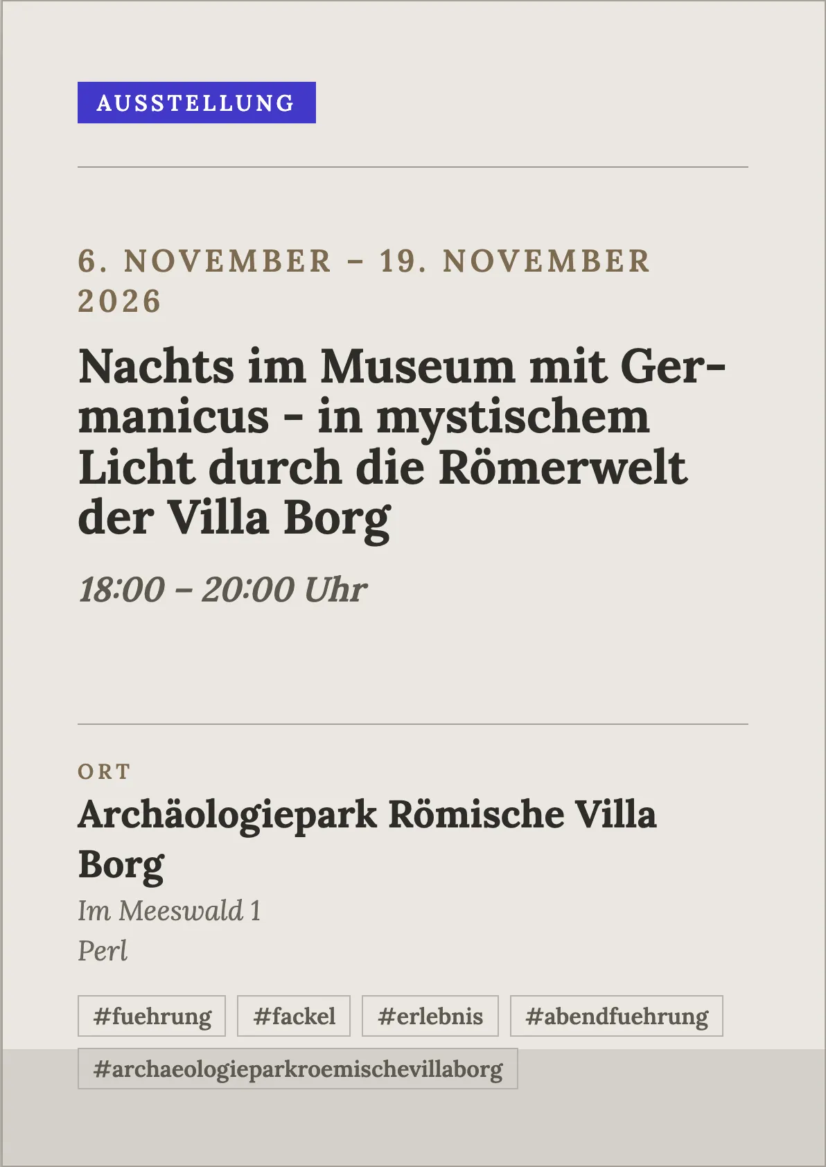 Veranstaltungsflyer