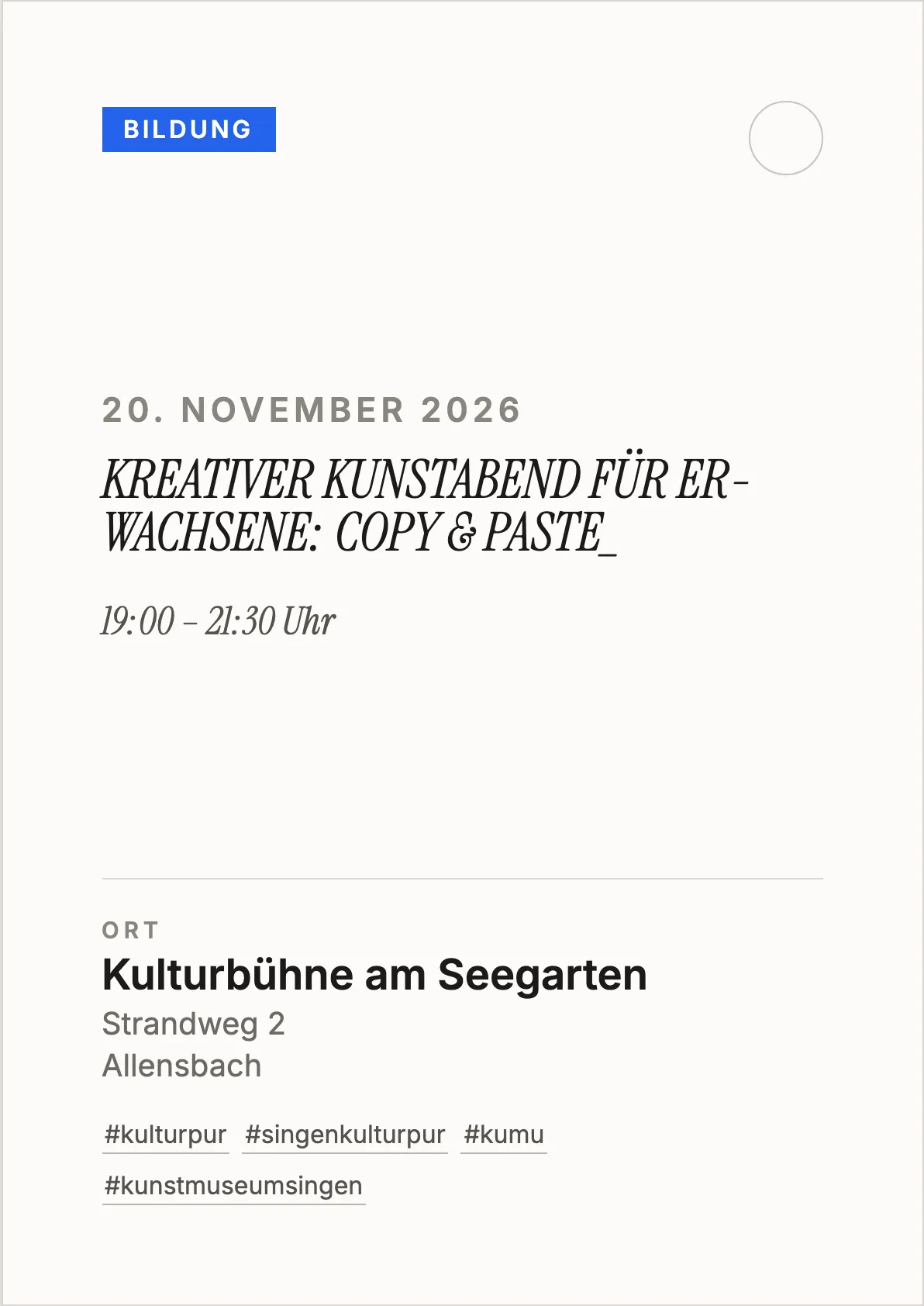 Veranstaltungsflyer