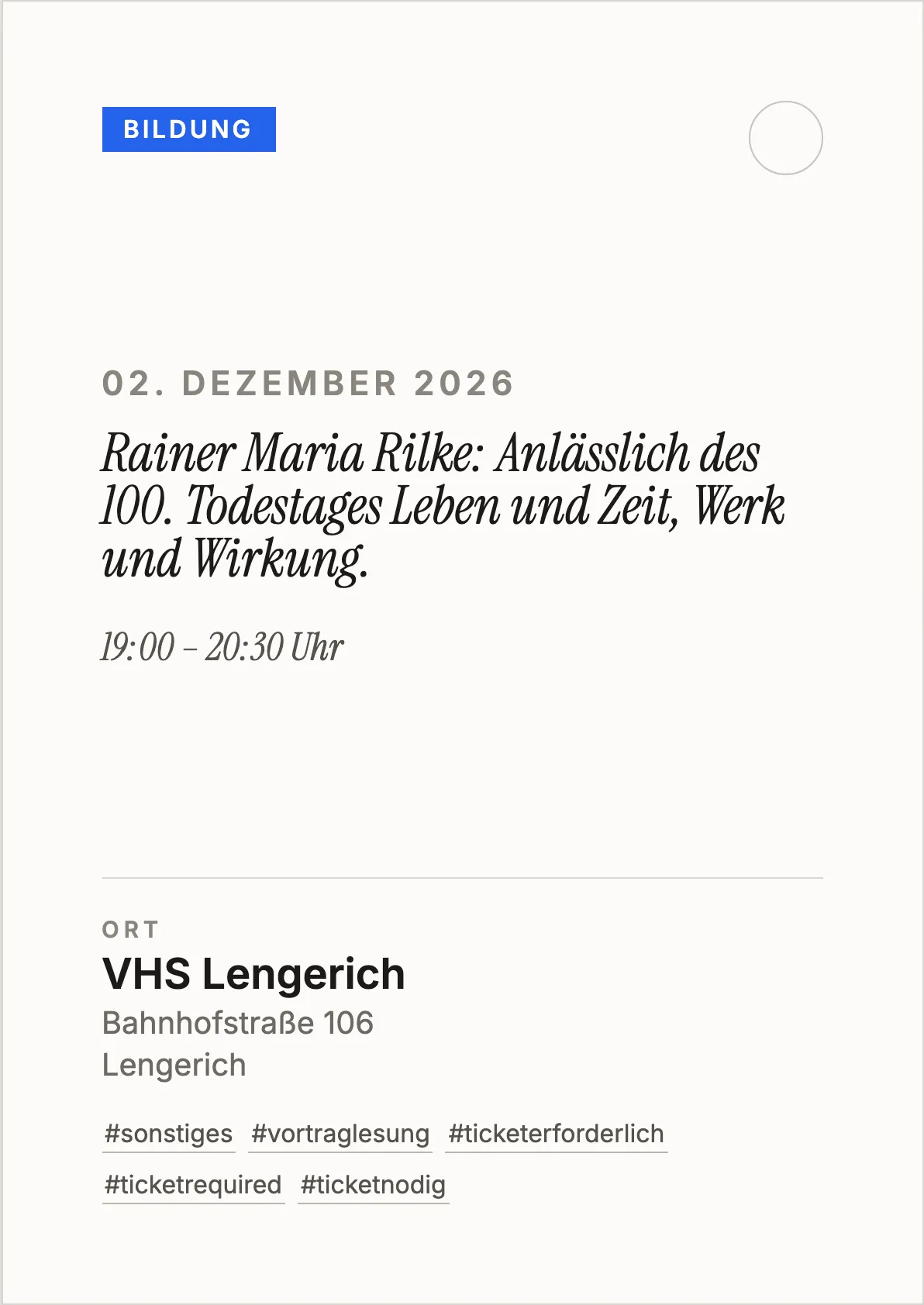 Veranstaltungsflyer