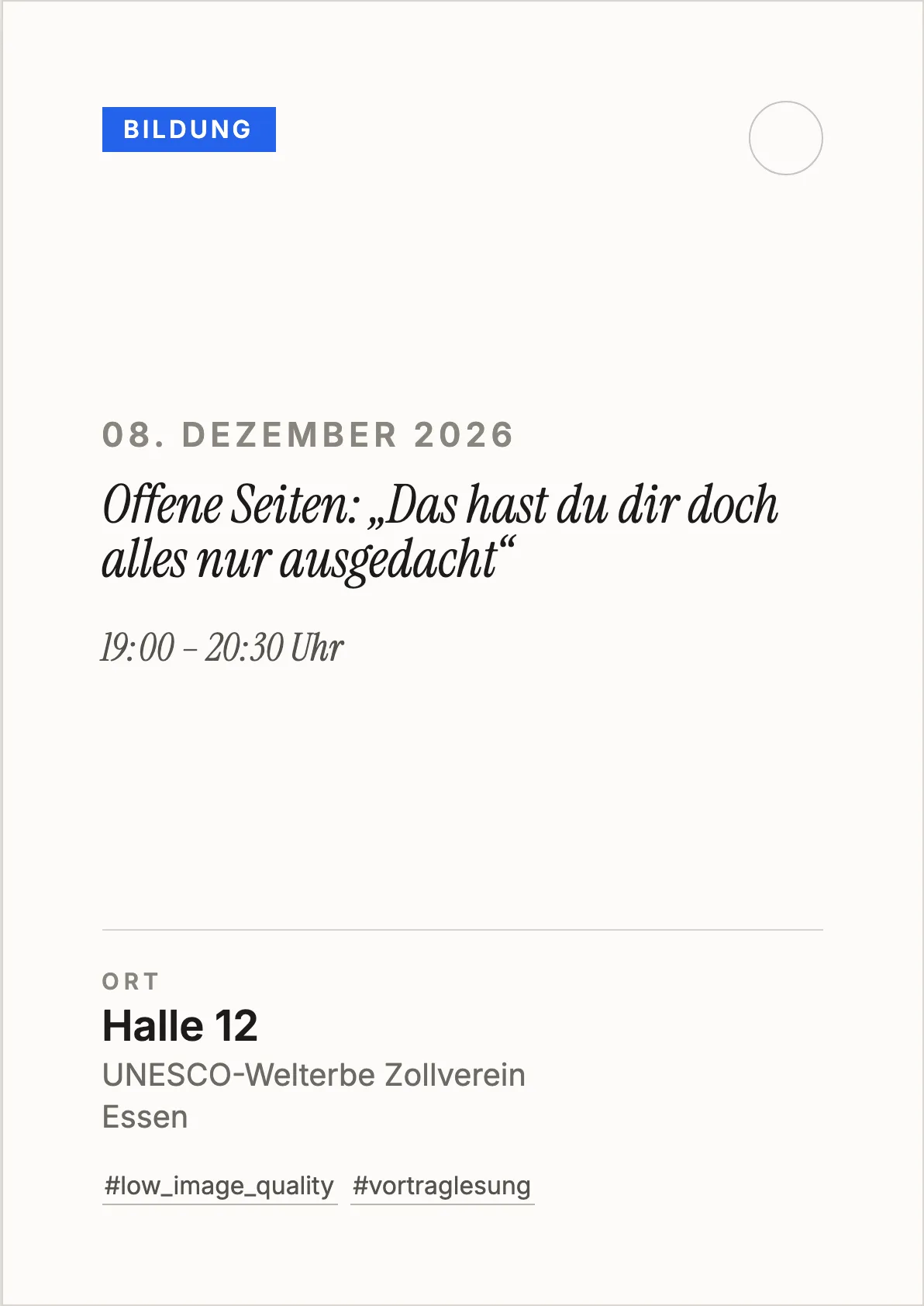 Veranstaltungsflyer