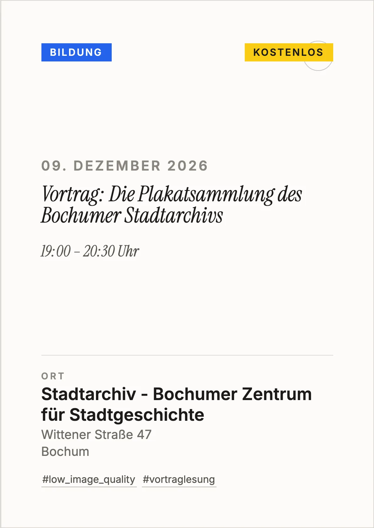 Veranstaltungsflyer
