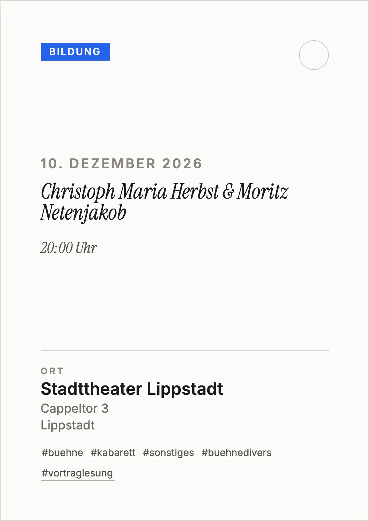 Veranstaltungsflyer