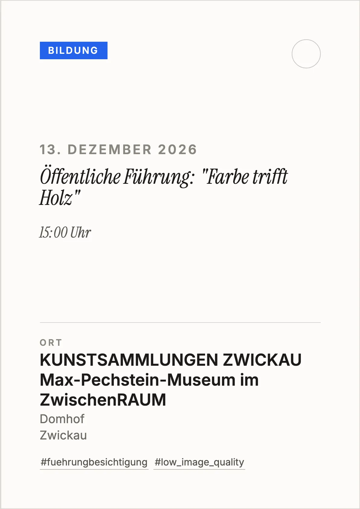 Veranstaltungsflyer