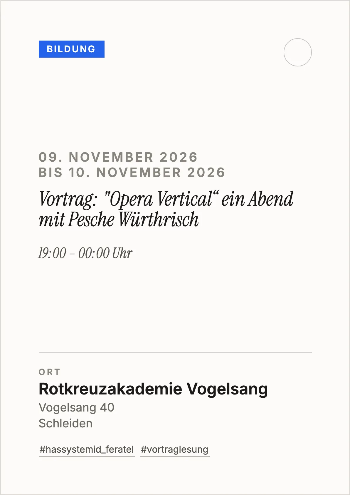 Veranstaltungsflyer