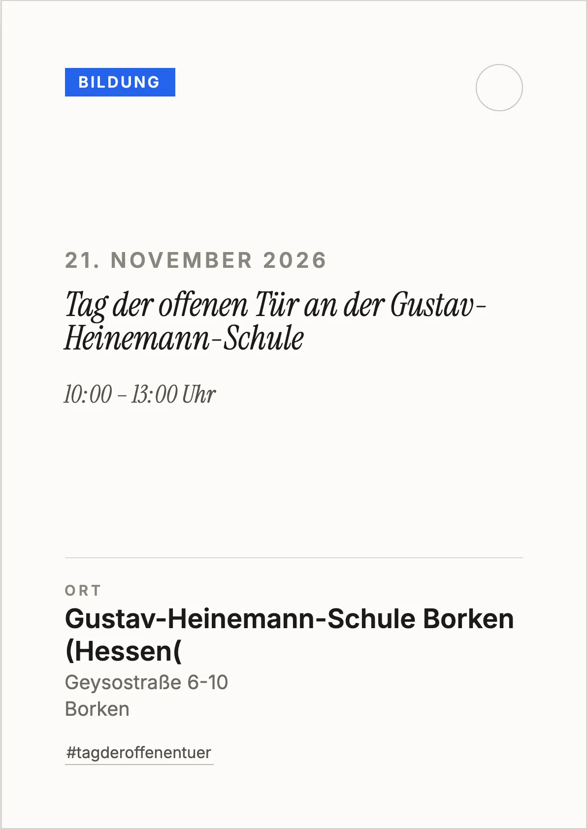 Veranstaltungsflyer