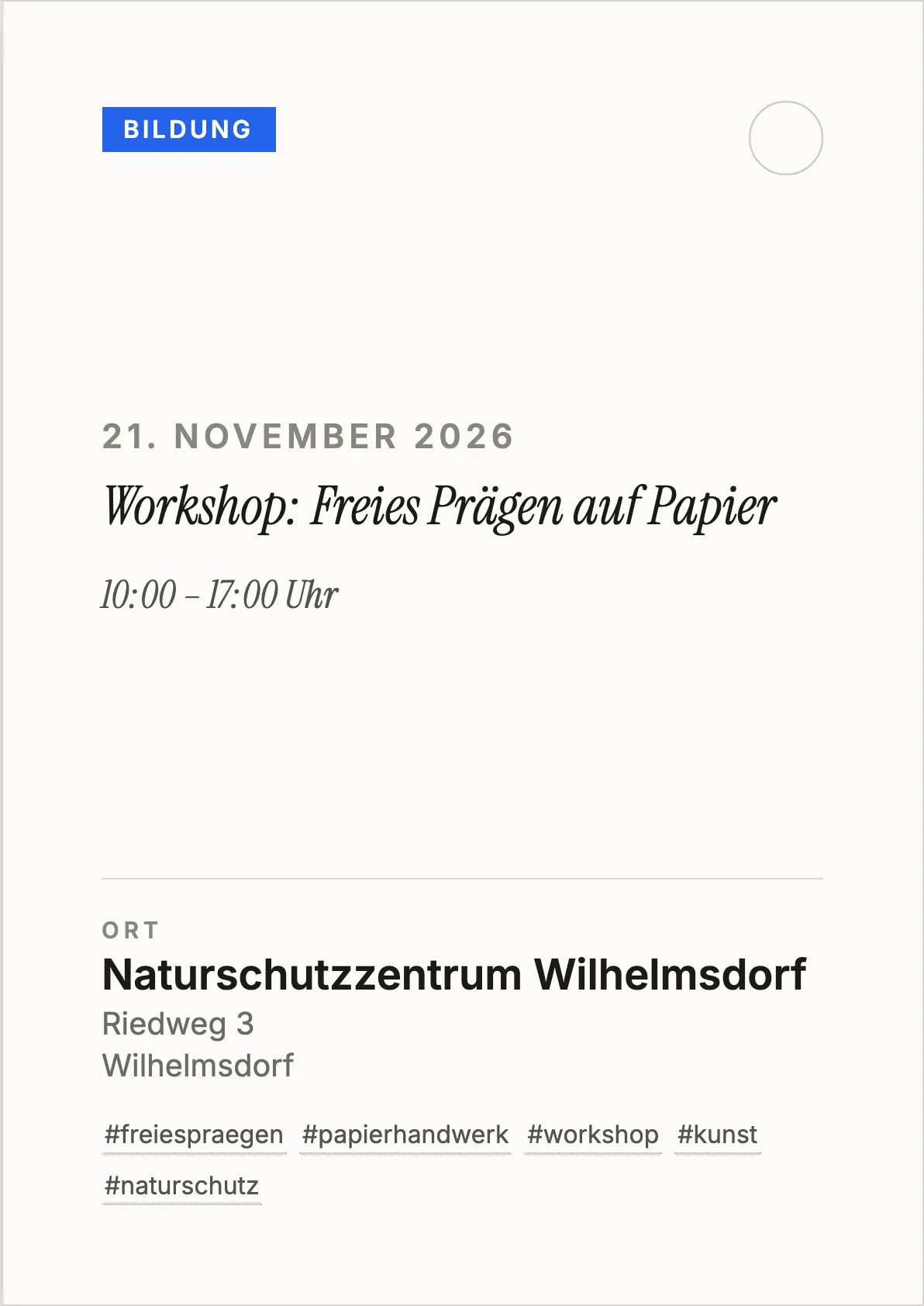 Veranstaltungsflyer