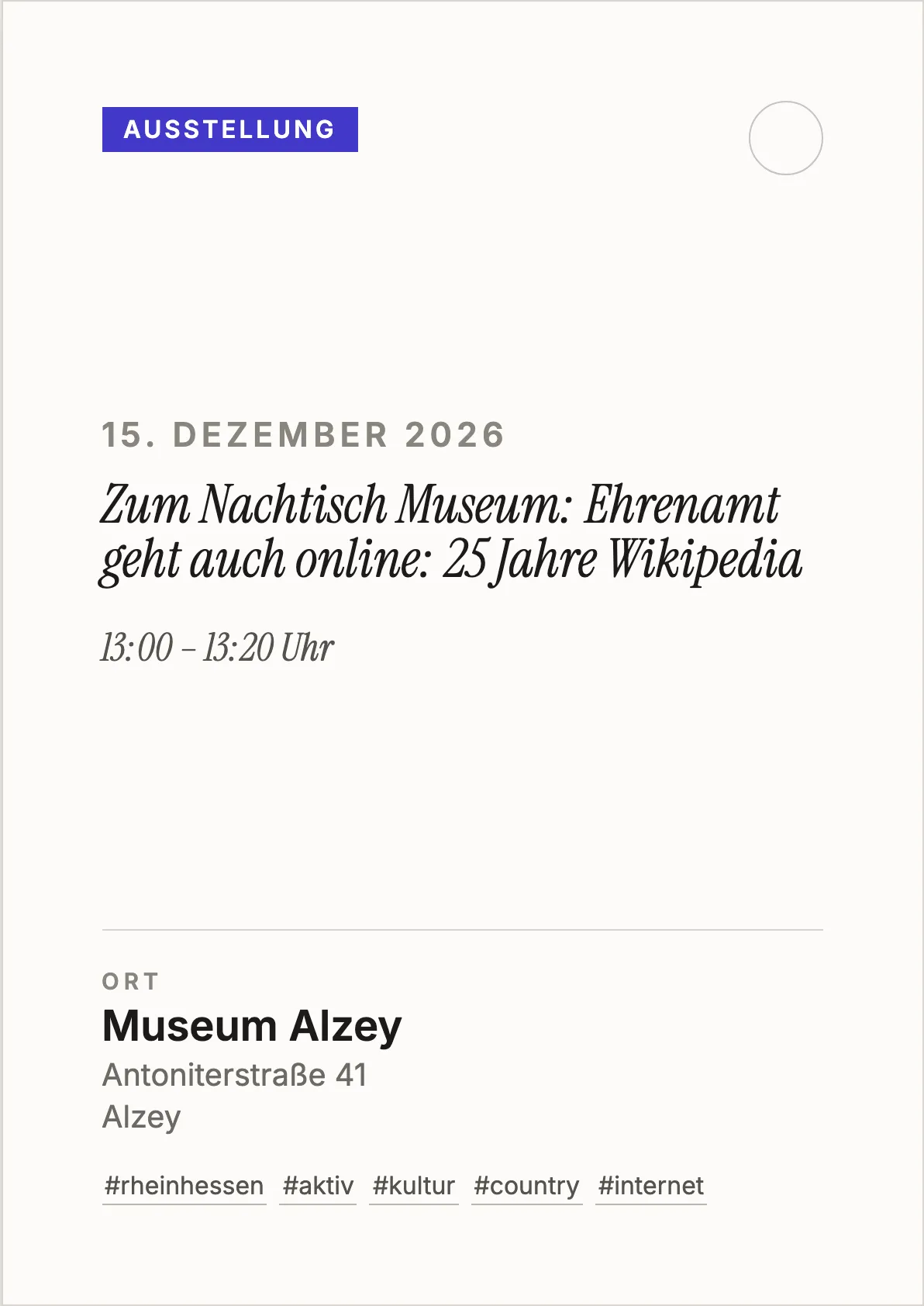 Veranstaltungsflyer