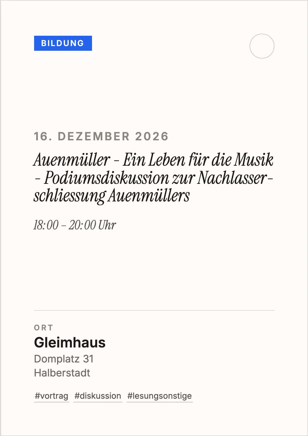 Veranstaltungsflyer
