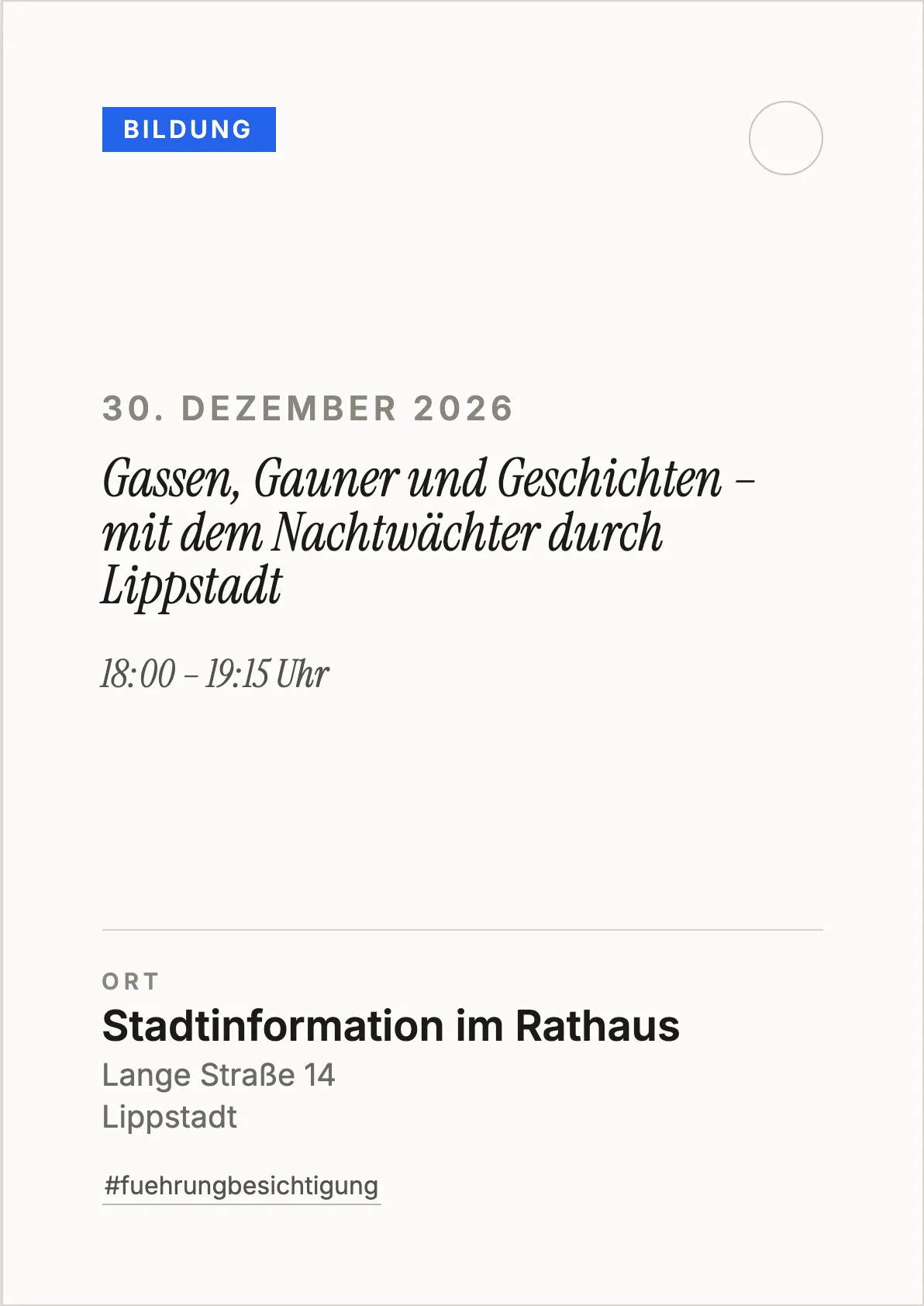 Veranstaltungsflyer