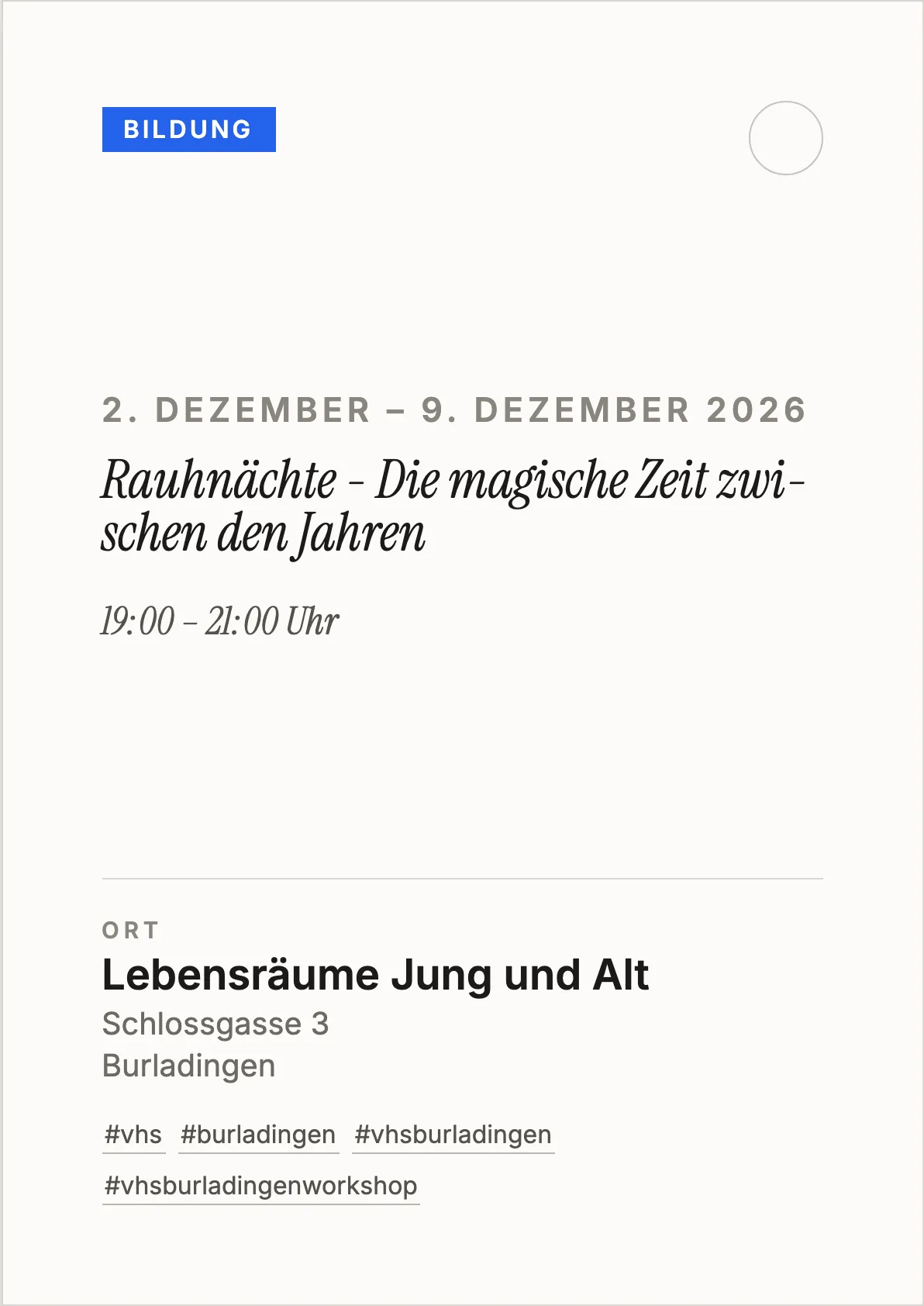 Veranstaltungsflyer