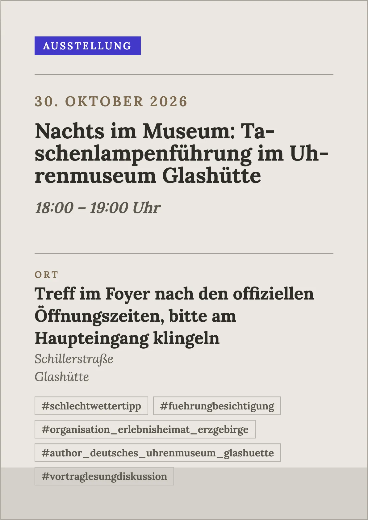 Veranstaltungsflyer