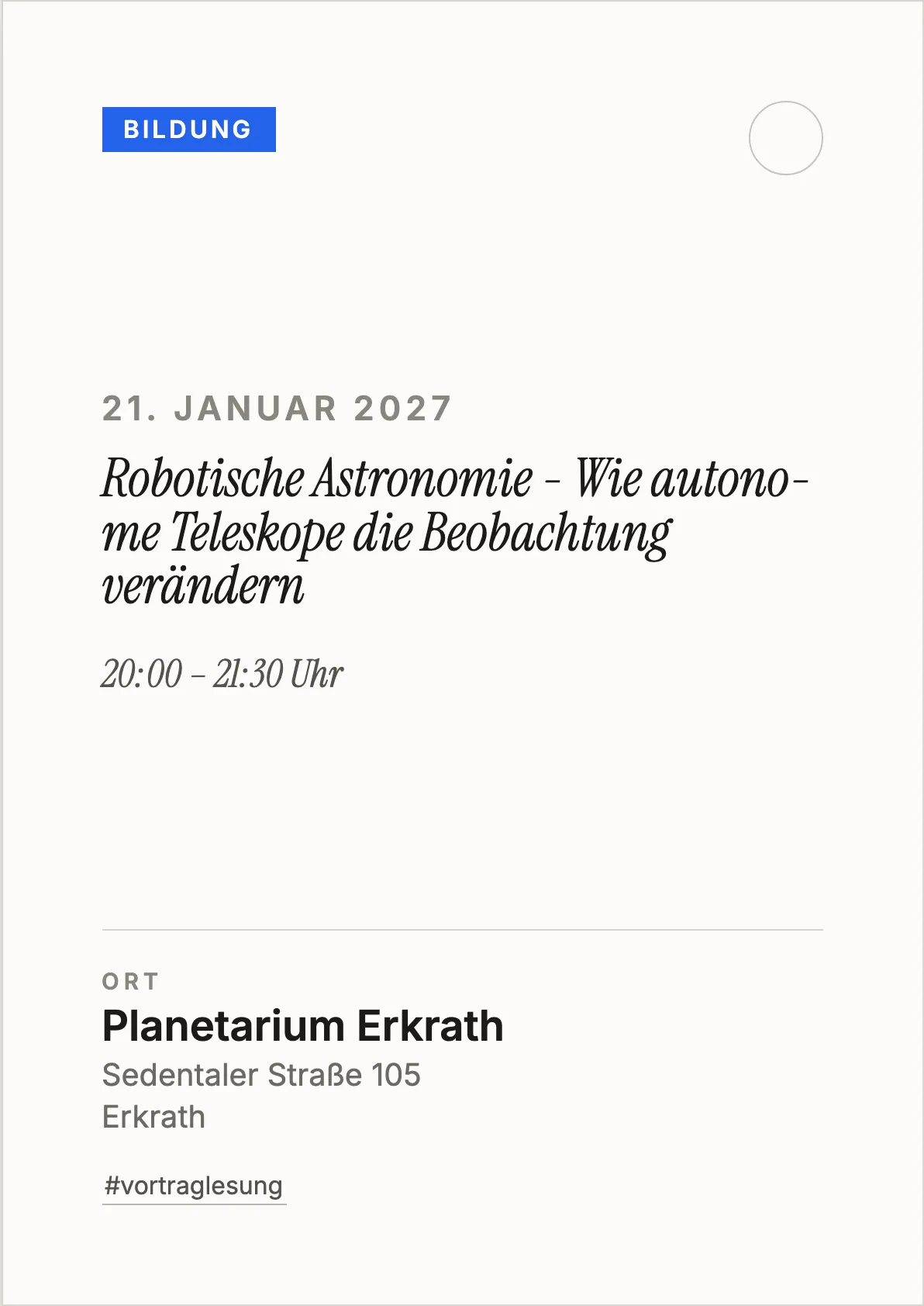Veranstaltungsflyer