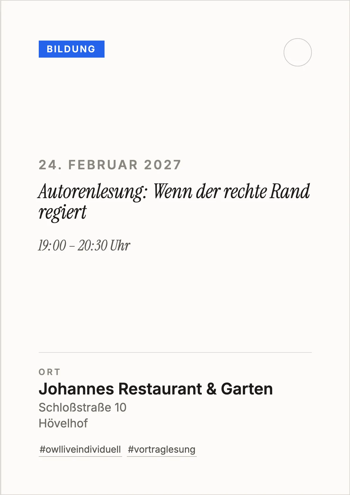Veranstaltungsflyer