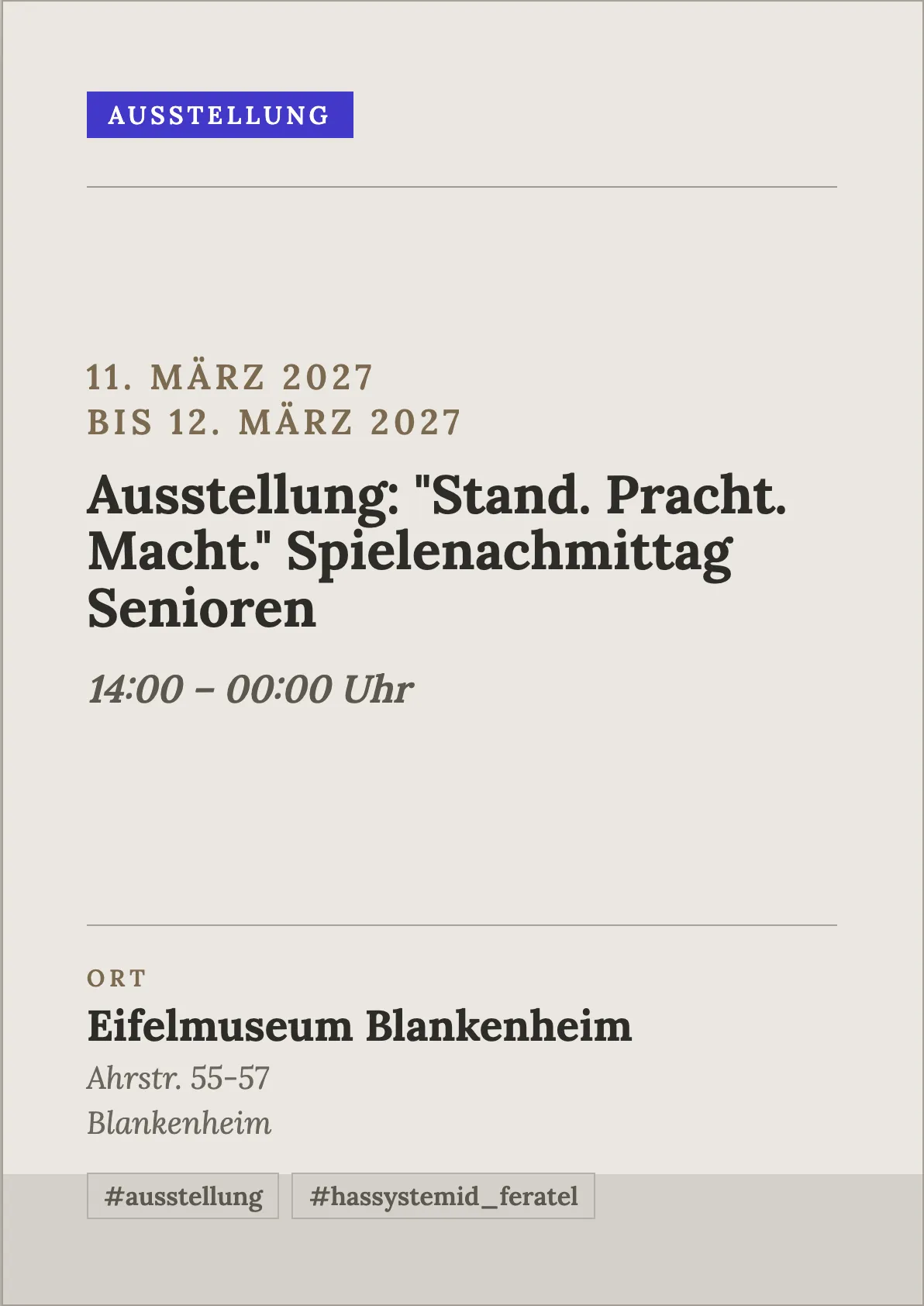 Veranstaltungsflyer