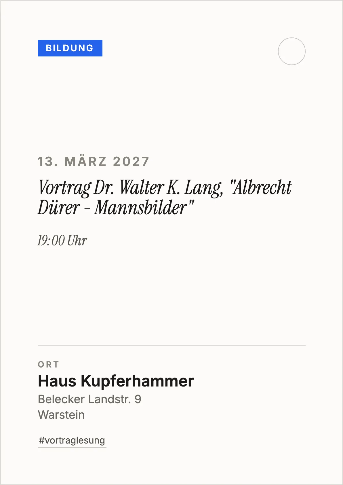Veranstaltungsflyer