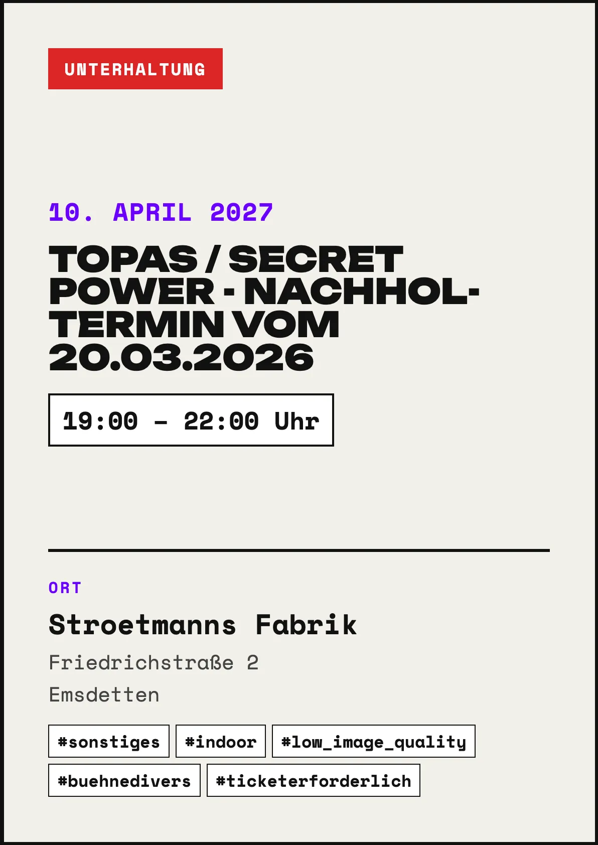 Veranstaltungsflyer