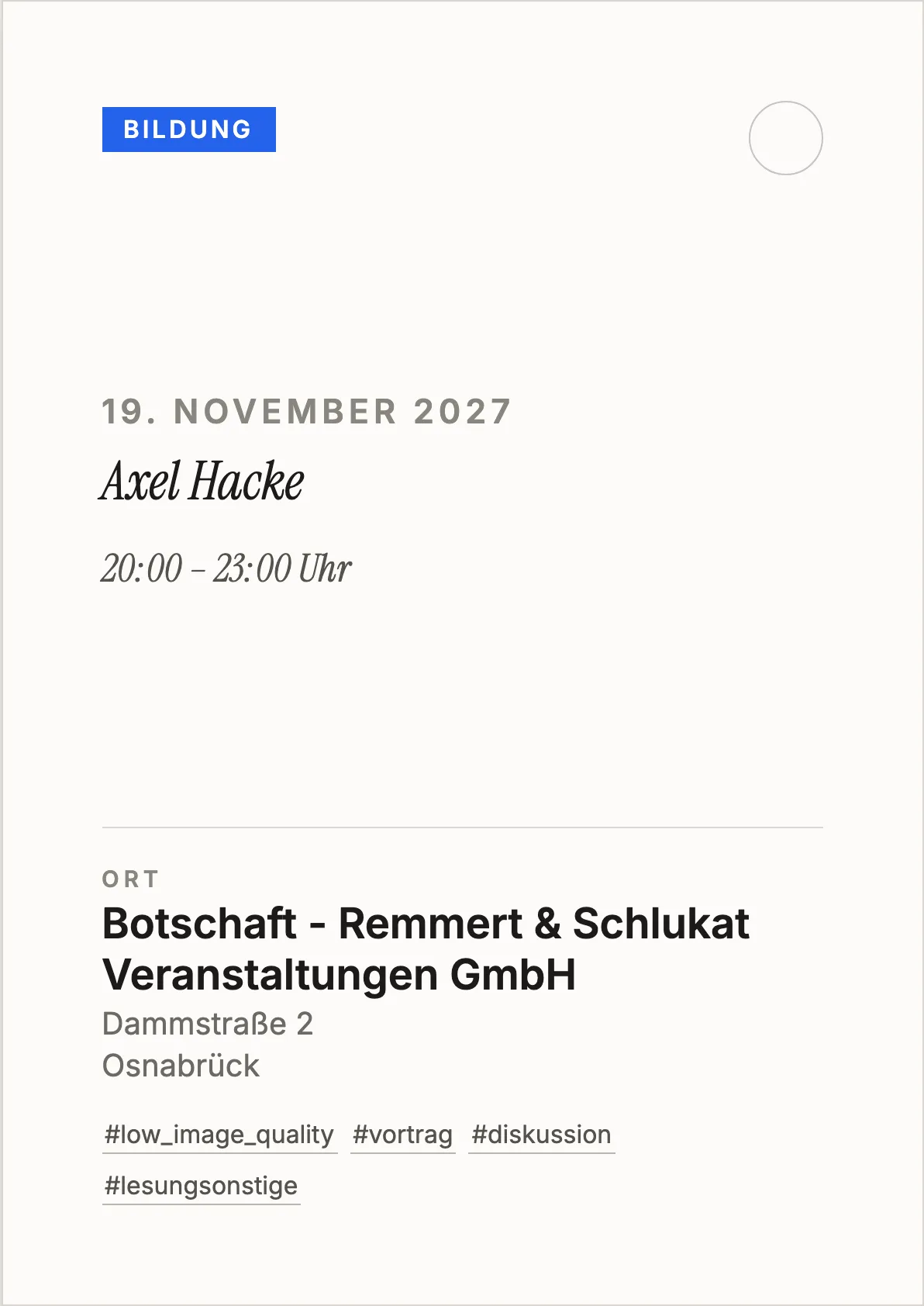 Veranstaltungsflyer