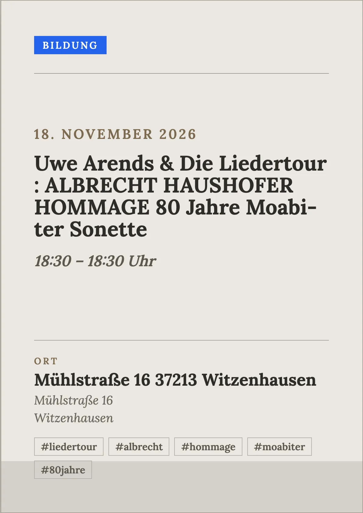 Veranstaltungsflyer