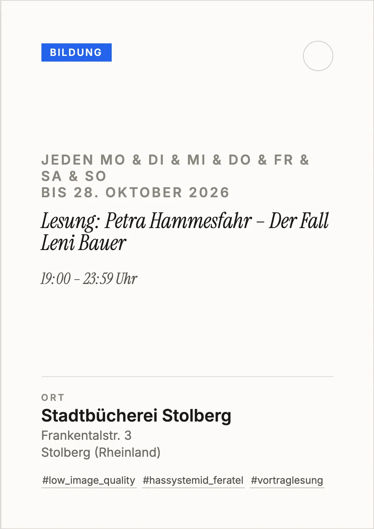 Veranstaltungsflyer