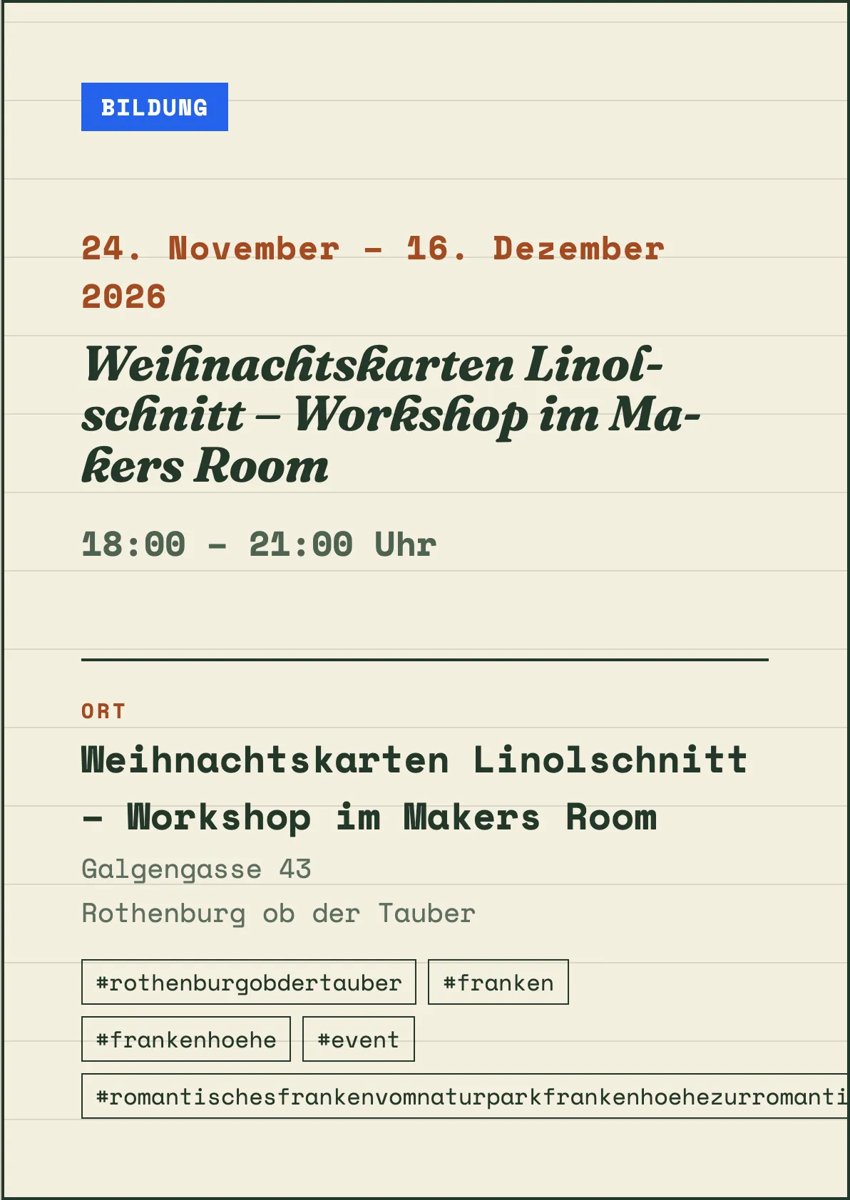 Veranstaltungsflyer