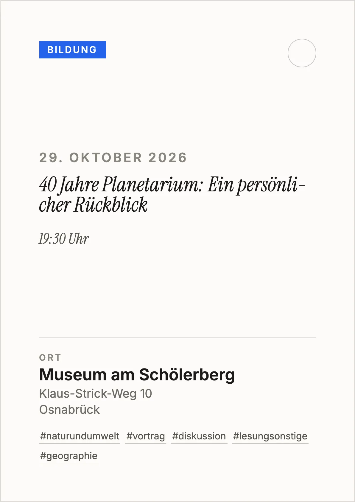 Veranstaltungsflyer