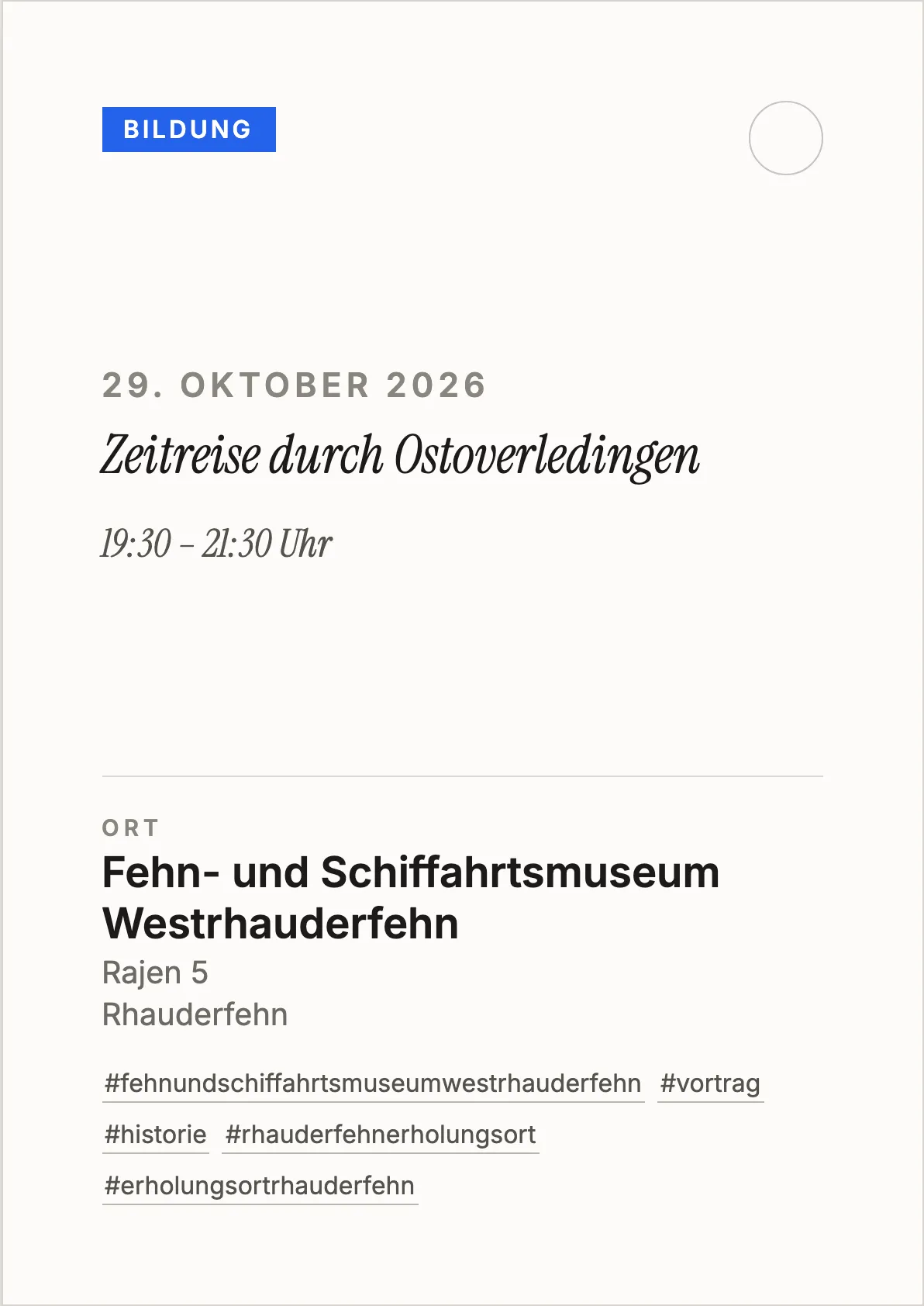 Veranstaltungsflyer