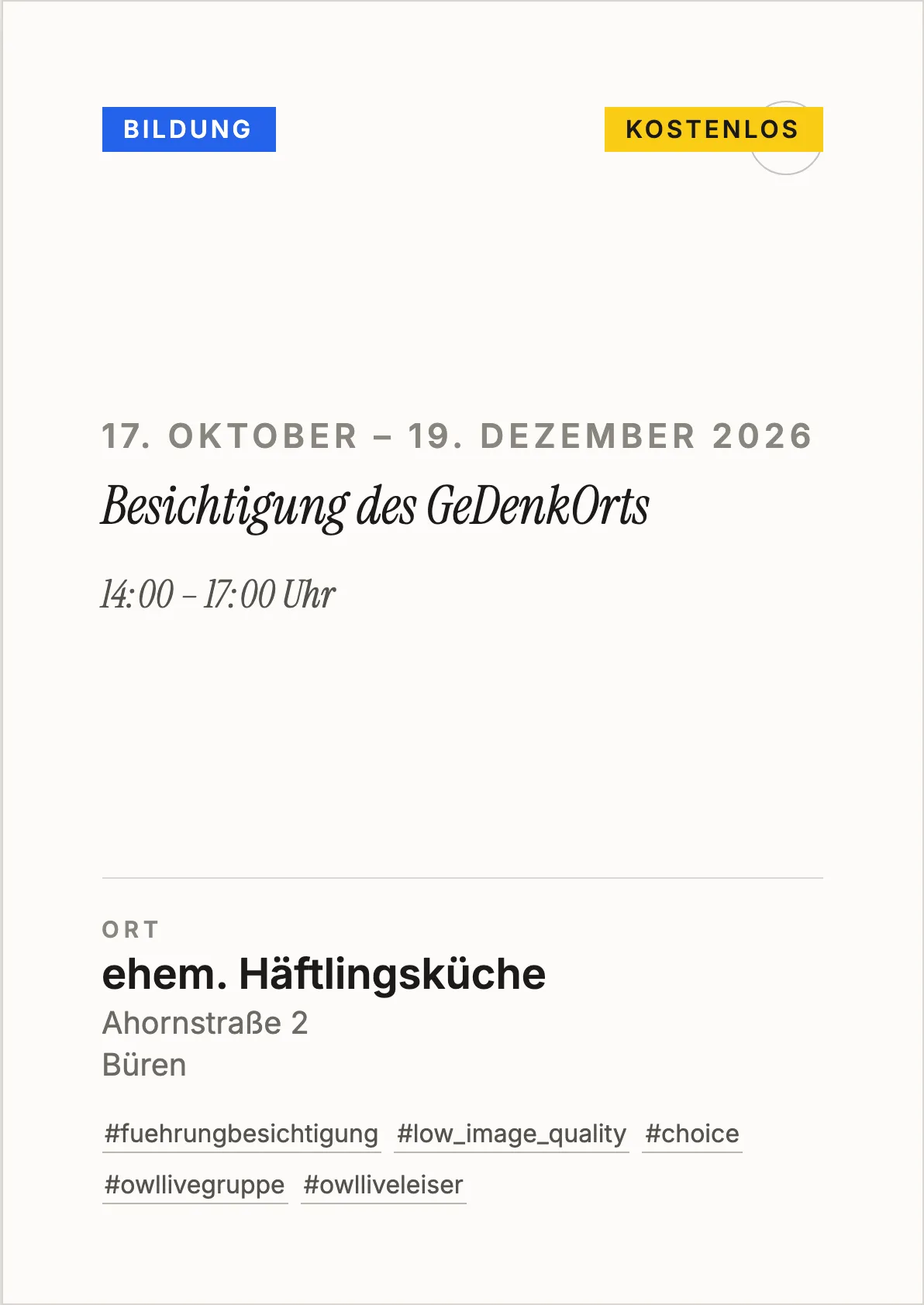 Veranstaltungsflyer